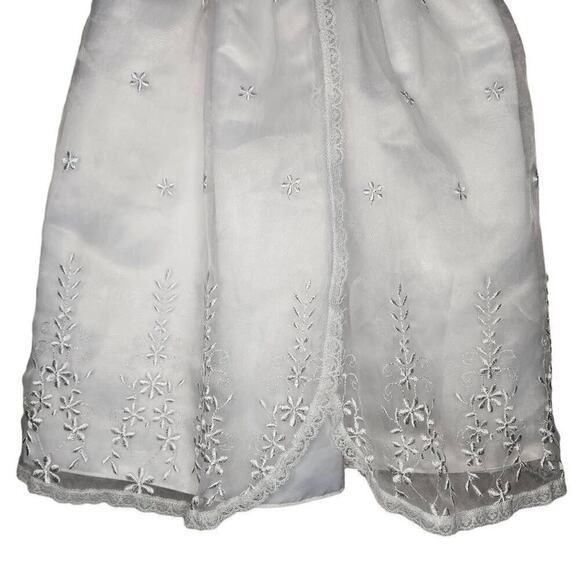 Infant Baby Girl Formal Dress, Embroidery & Beads Baptism Christening Gown, 6-9m - Picture 5 of 10